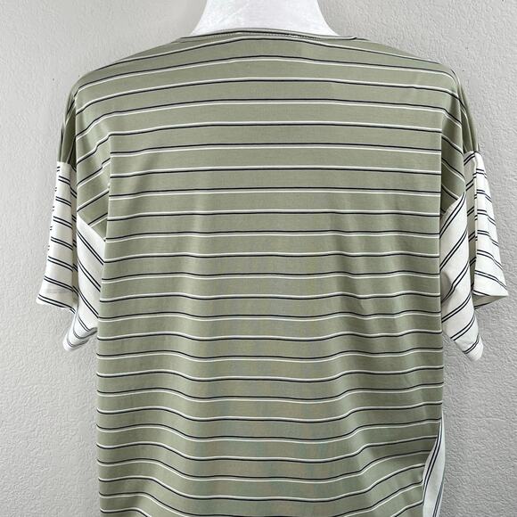 Suzanne Betro Weekend Green Stripe Short Sleeve Oversized Tunic Top Small NWT - Picture 10 of 14